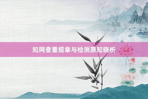 知网查重规章与检测原知晓析